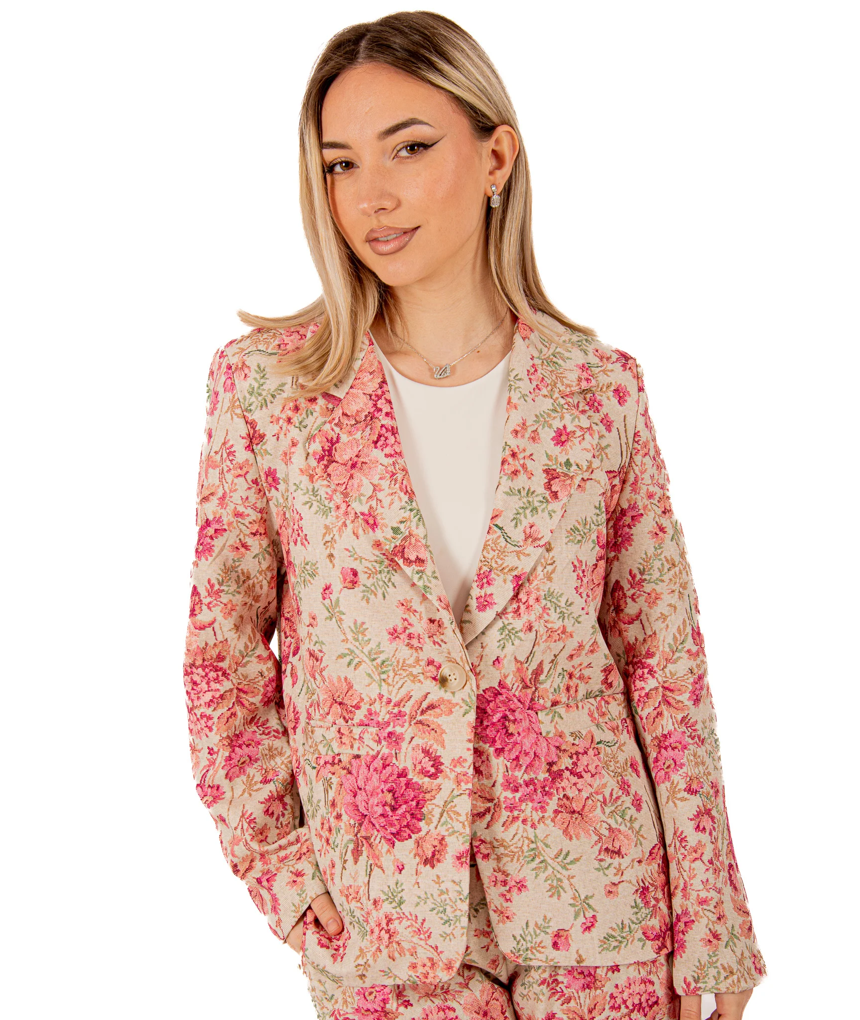 Φωτογραφία προϊόντος: Ellen Σακάκι Floral Φούξια Floral