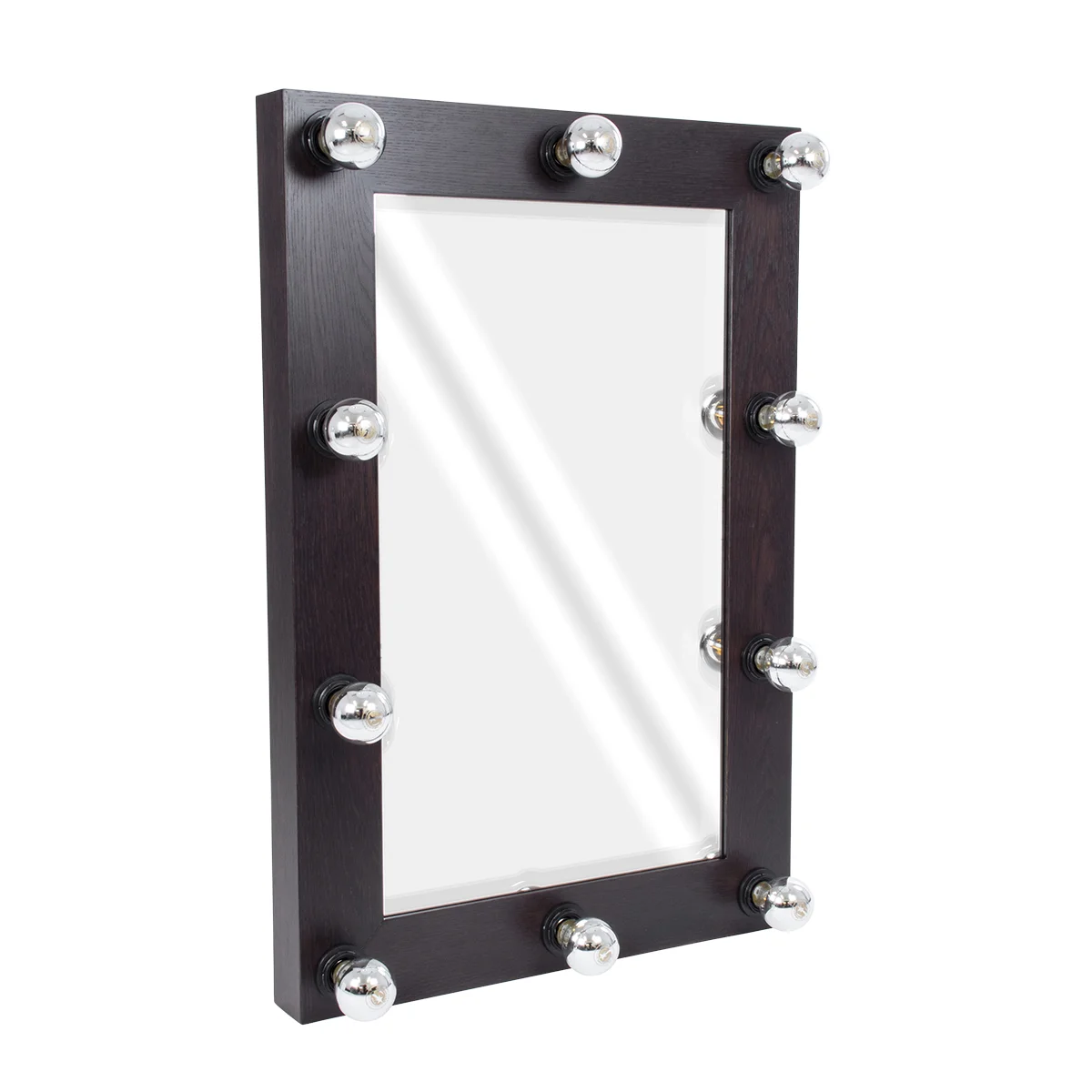 Φωτογραφία προϊόντος: GloboStar® MAKEUP MIRROR-60x90-2 Μοντέρνος Καθρέπτης Μακιγιάζ με Πλαίσιο Φυσικού Ξύλου με Διακόπτη On/Off 10 x E27 AC220-240V - Μ60 x Π7 x Υ90cm - Καφέ Wenge