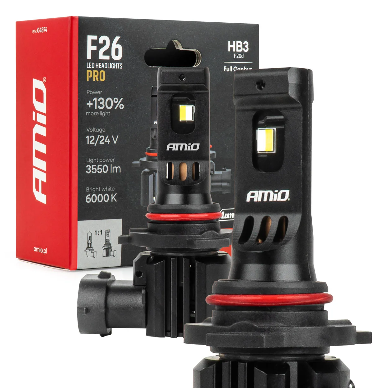Φωτογραφία προϊόντος: Amio F26 Pro LumiTec Limited HB3 (9005) Σετ Λάμπες LED 12V-24V 68W 6000K 3550LM Full Canbus (Ζεύγος) - 04874