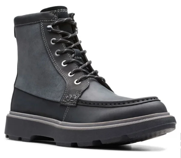 Φωτογραφία προϊόντος: Clarks ανδρικό δερμάτινο μποτάκι με κορδόνι σε μαύρο χρώμα Dempsey Peak 26146396 black leather