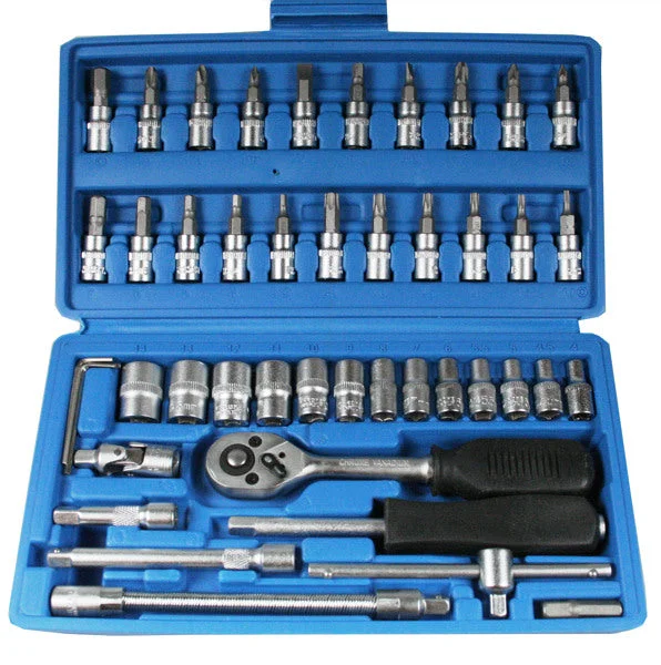Φωτογραφία προϊόντος: OEM Socket set 46 pieces satin-finish