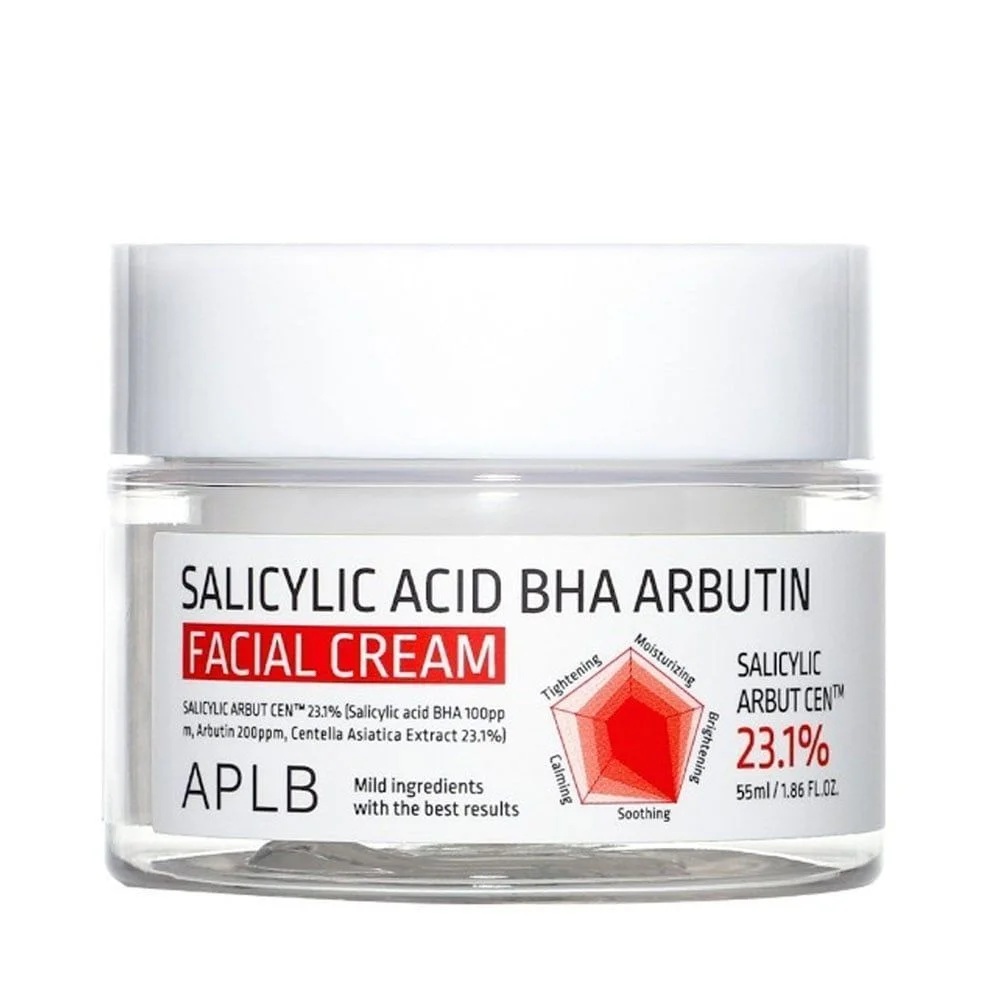 Φωτογραφία προϊόντος: APLB Salicylic Acid BHA Arbutin Facial Cream - Ενυδατική κρέμα για καθαρή, ομοιόμορφη επιδερμίδα 55ml