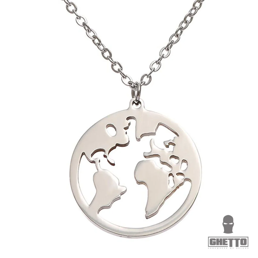 Φωτογραφία προϊόντος: Ghetto Necklace Map Pendant Silver