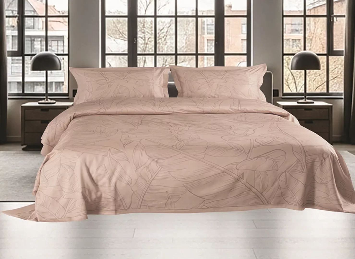 Φωτογραφία προϊόντος: Makis Tselios LEAVES KING ΚΟΥΒΕΡΛΙ 240x250cm 2*50x70cm 210TC C/S - -