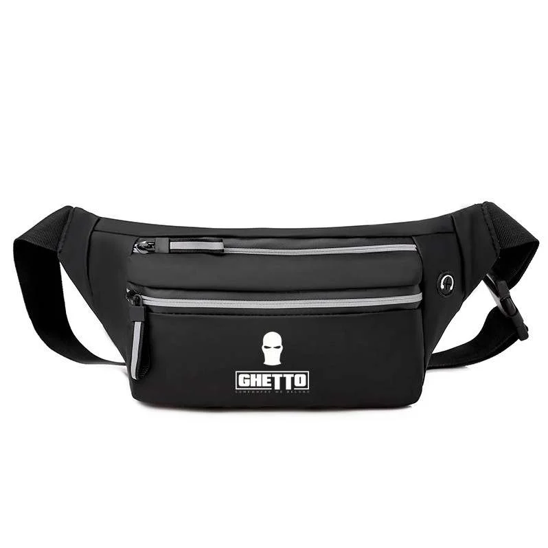 Φωτογραφία προϊόντος: Ghetto Fashion Unisex Waist Bag | Waterproof Running + Travel Belt Bag Black