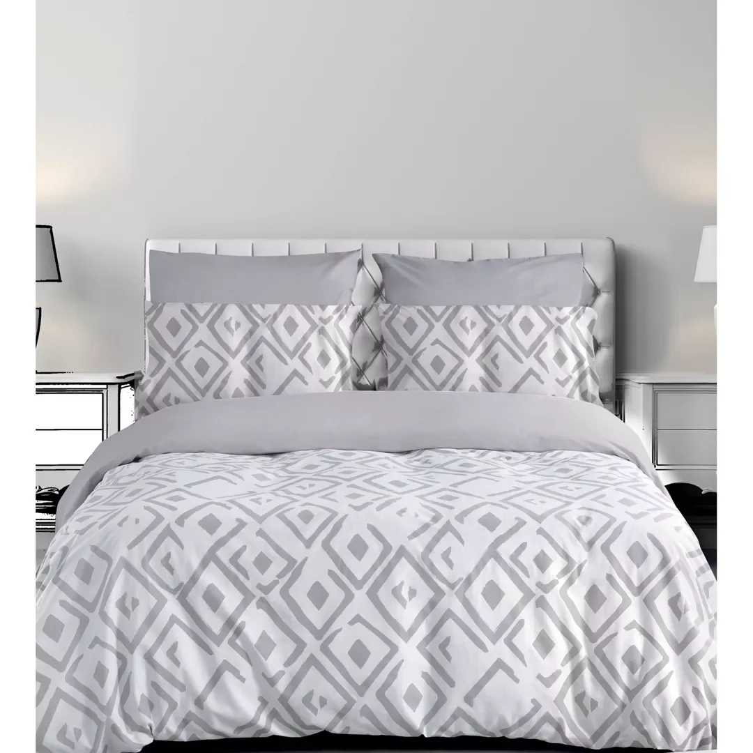 Φωτογραφία προϊόντος: Makis Tselios ΣΕΤ ΣΕΝΤ. MONA ROMVOS2 GREY 144ΤC 170x270cm 105x200+30cm 50x70cm ΛΑΣΤ. 100% COTTON - -