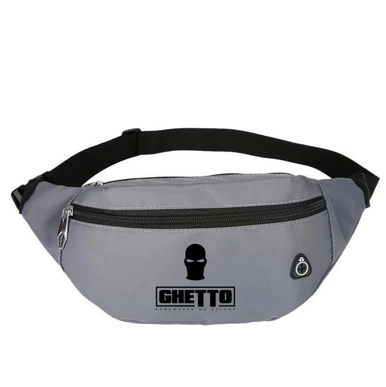 Φωτογραφία προϊόντος: Ghetto Sport Unisex Waist Travel Bag | Waterproof Crossbody Belt Bag Gray