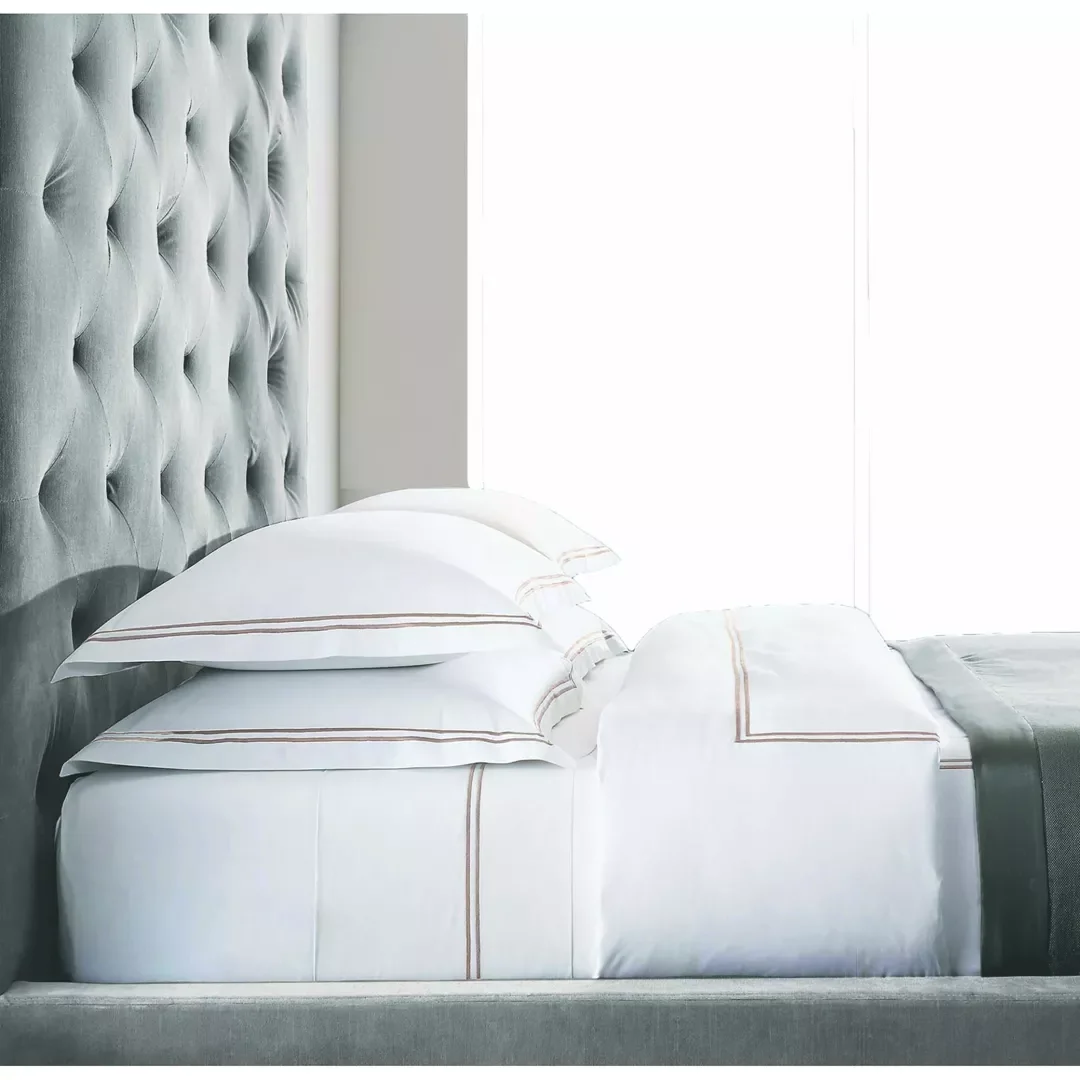 Φωτογραφία προϊόντος: Makis Tselios BAR11 ΣΕΤ ΣΕΝΤONIA Y/Δ WHITE/BEIGE 230TC 100% COTTON SATIN - -