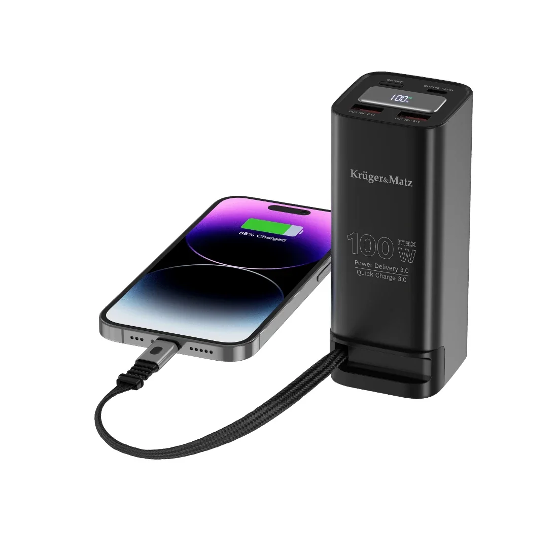 Φωτογραφία προϊόντος: Power Bank Kruger+Matz 20000 mAh 100W με Quick Charge + Power Delivery