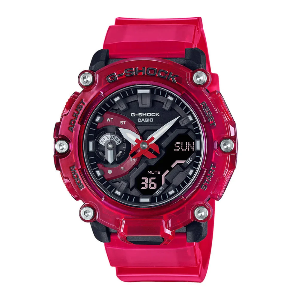 Φωτογραφία προϊόντος: CASIO G-Shock Skeleton Sound Wave Series Red Rubber Strap GA-2200SKL-4AER