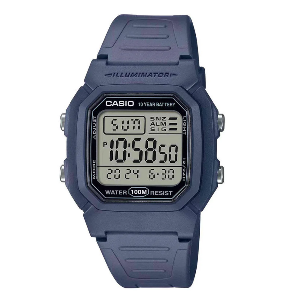 Φωτογραφία προϊόντος: CASIO Collection Dual Time Chronograph Blue Rubber Strap W-800H-2AVES