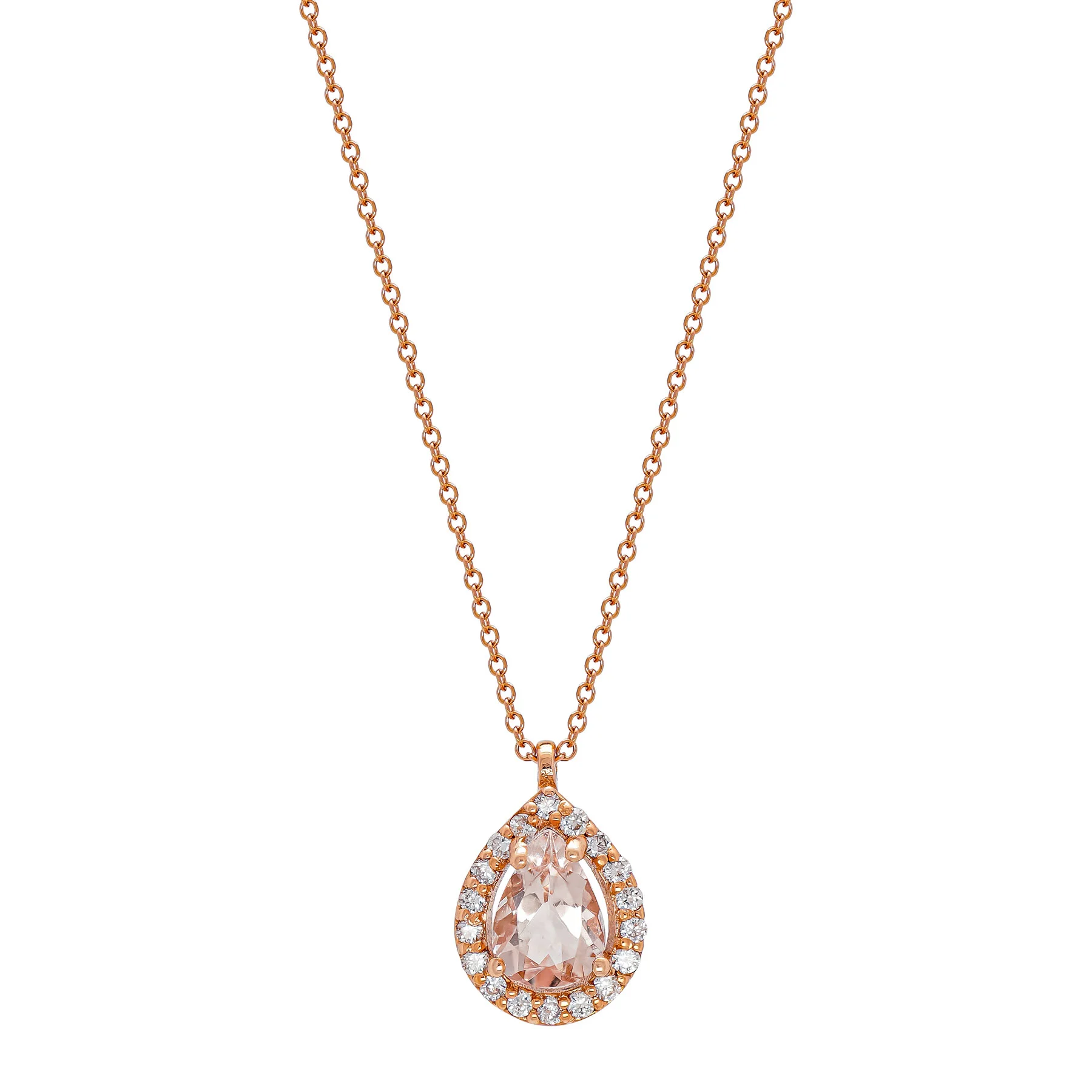 Φωτογραφία προϊόντος: Κολιέ με Διαμάντια + Morganite από Ροζ Χρυσό 18 Καρατίων KL2233