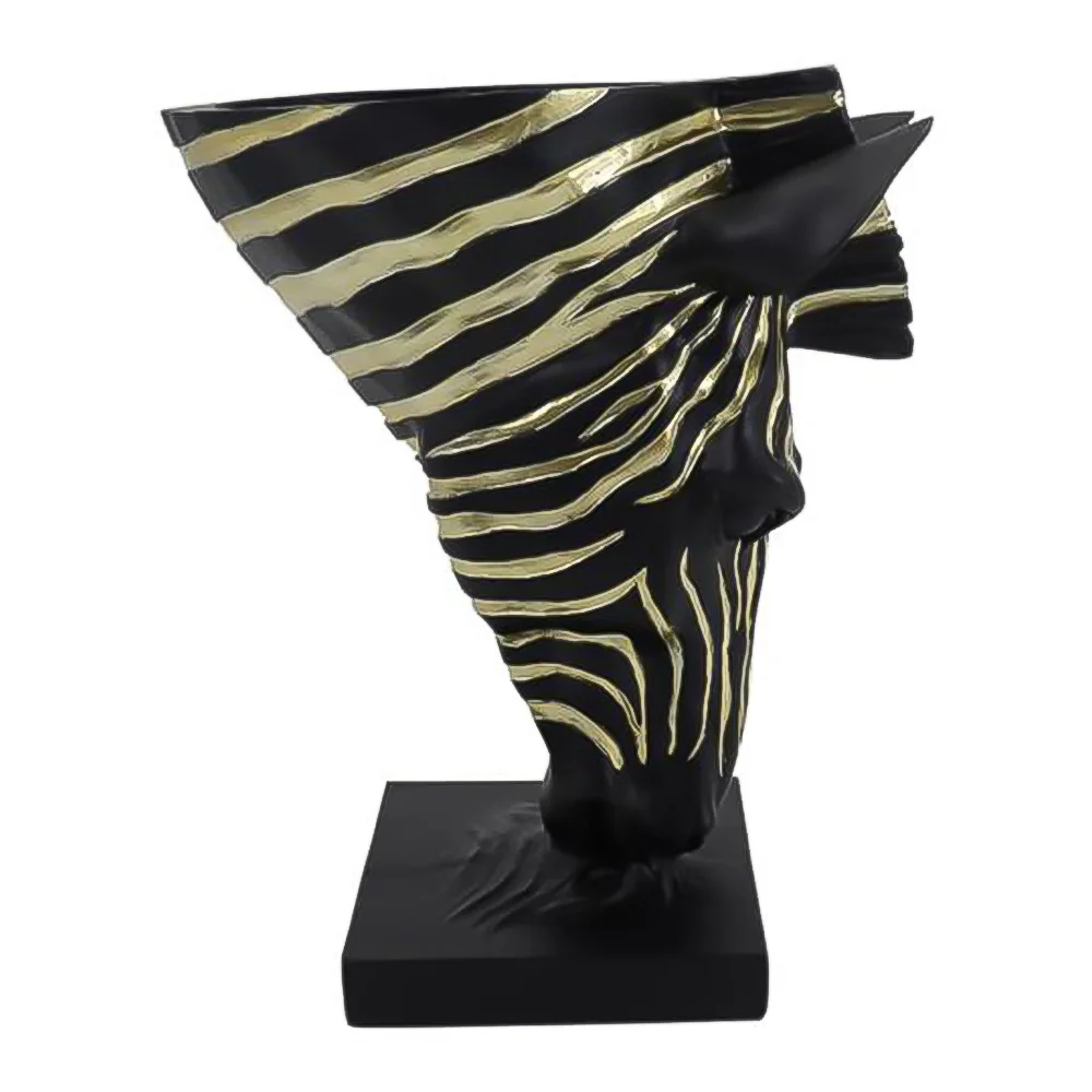 Φωτογραφία προϊόντος: Βάζο επιτραπέζιο zebra μαύρο-χρυσό 21,5x13x25,5cm Fylliana 253-223-503
