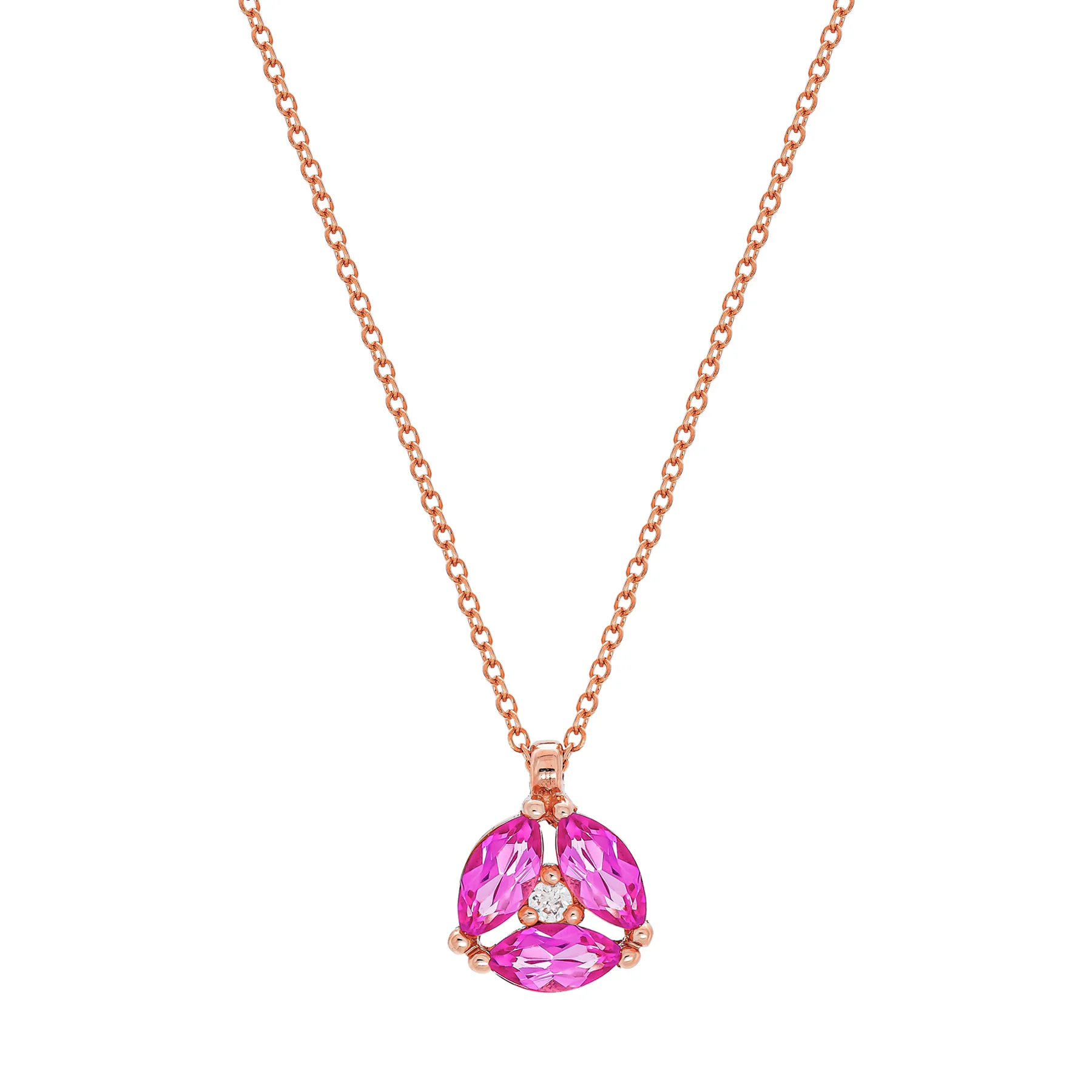 Φωτογραφία προϊόντος: Κολιέ με Διαμάντι + Pink Sapphire από Κίτρινο Χρυσό 14 Καρατίων KL2240