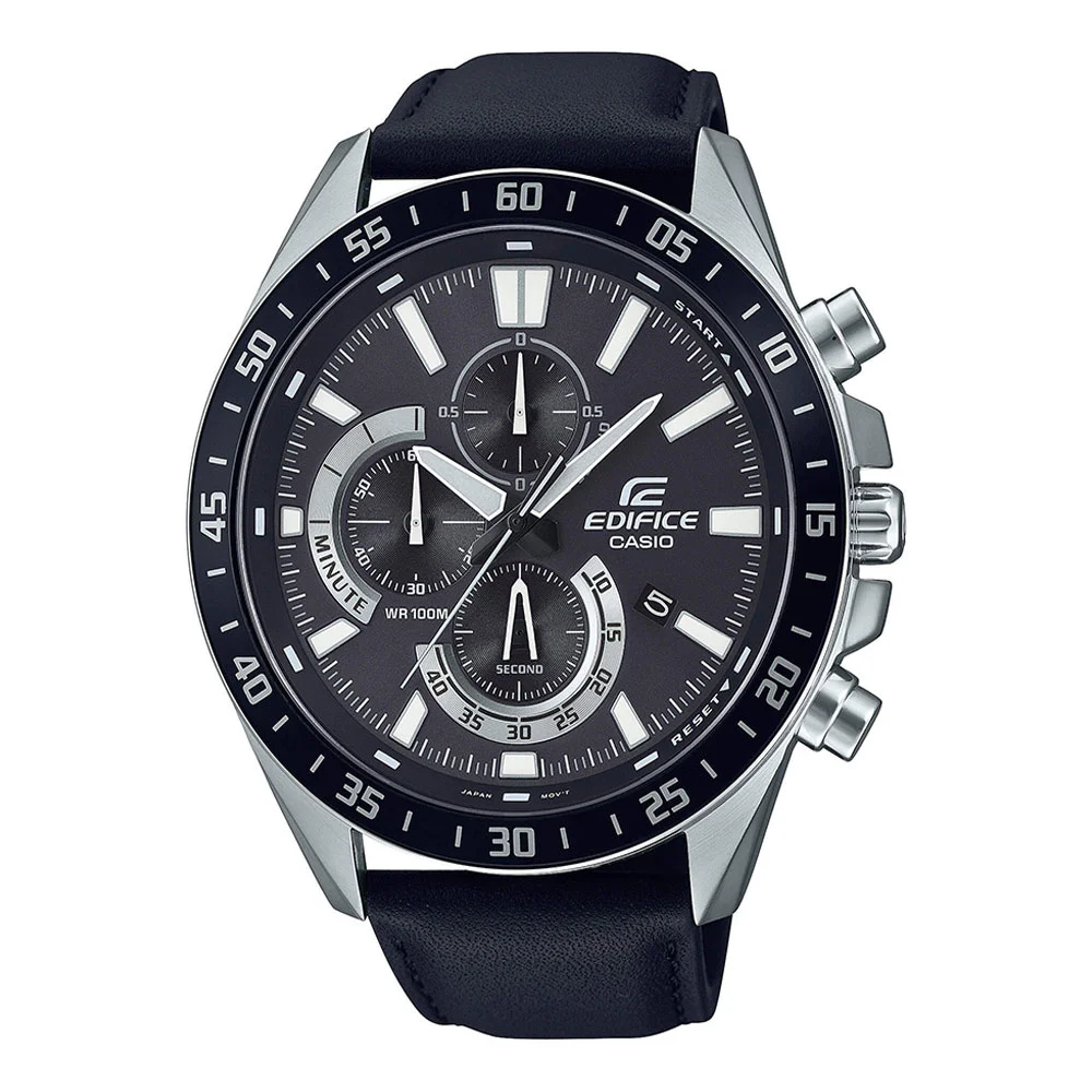Φωτογραφία προϊόντος: CASIO Edifice Black Leather Chronograph EFV-620L-1AVUEF