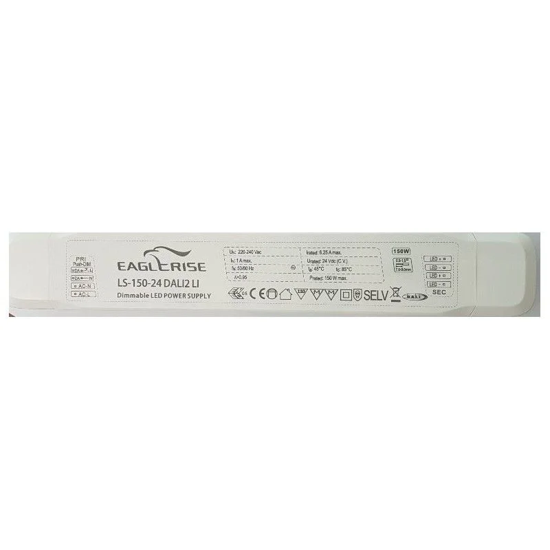 Φωτογραφία προϊόντος: LED DRIVER Eaglerise AC198-264V, 150W 24V 6.25A DALI2 + PUSH DIMMING