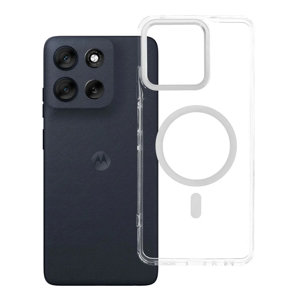 Φωτογραφία προϊόντος: . Case FRAME CLEAR HYBRID MAG COVER compatible with MagSafe for MOTOROLA G56 transparent