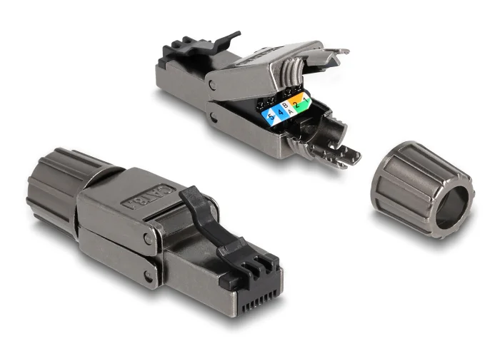 Φωτογραφία προϊόντος: DELOCK βύσμα RJ45 CAT 8.1 STP 86514, tool-free, γκρι