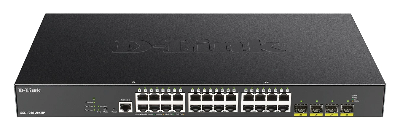 Φωτογραφία προϊόντος: D-LINK Switch DGS-1250-28XMP 24 Gbit Port 4x10G SFP+ POE