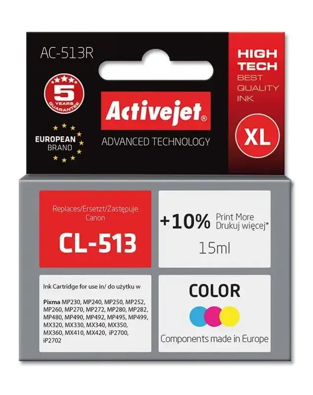 Φωτογραφία προϊόντος: Ninestar Συμβατό μελάνι Canon CL-513 color (2971B001)