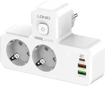 Φωτογραφία προϊόντος: Ldnio Power Strip 2 Sockets with 2 USB-A, 2 USB-C and Switch SE2337