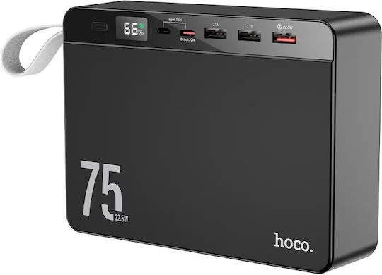 Φωτογραφία προϊόντος: Hoco J94 Overlord Power Bank 75000mAh 22.5W με 3 Θύρες USB-A και Θύρα USB-C Μαύρο