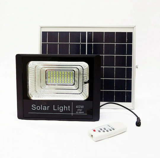 Φωτογραφία προϊόντος: Ηλιακός Solar Προβολέας Αδιάβροχος 40W με Φωτοβολταϊκό Πάνελ, Τηλεκοντρόλ και Χρονοδιακόπτη,JD-8840