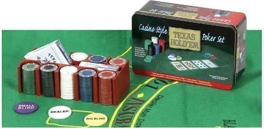 Φωτογραφία προϊόντος: Pokeritems Σετ 200 Μάρκες Poker 11.5gr σε Μεταλλικό Κουτί με 2 Τράπουλες και Τσόχα 700104