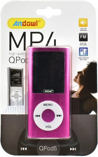 Φωτογραφία προϊόντος: Andowl QPOD5 MP4 Player με Οθόνη 1.8" Φούξια Φούξια ΝΑΙ