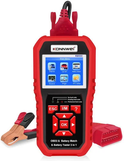 Φωτογραφία προϊόντος: Konnwei KW880 Ψηφιακό Battery Tester με Κροκοδειλάκια