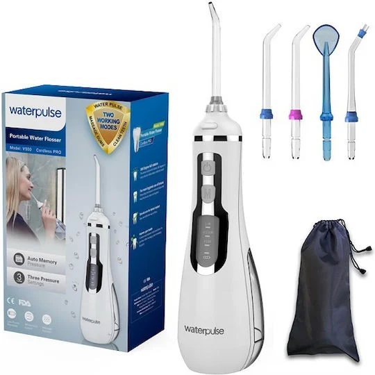 Φωτογραφία προϊόντος: Waterpulse V500 Ασύρματη Συσκευή Καθαρισμού Δοντιών (Water Flosser) με 4 Ακροφύσια