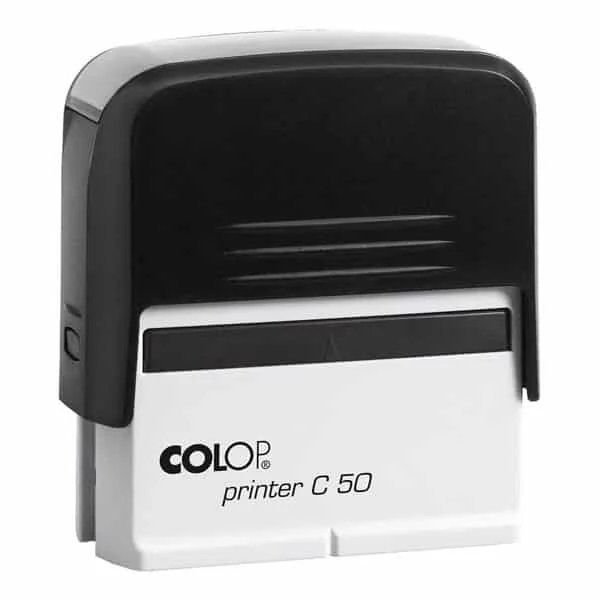 Φωτογραφία προϊόντος: COLOP 50 (9-10 σειρών) (69x30mm) ΜΑΥΡΗ με μπλέ μελάνι