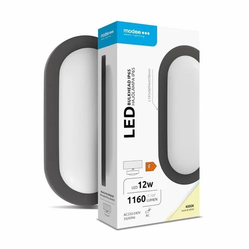 Φωτογραφία προϊόντος: Modee Lighting Modee LED Οβάλ Απλίκα 12W 4000K IP65 1160lm Μαύρο ERP