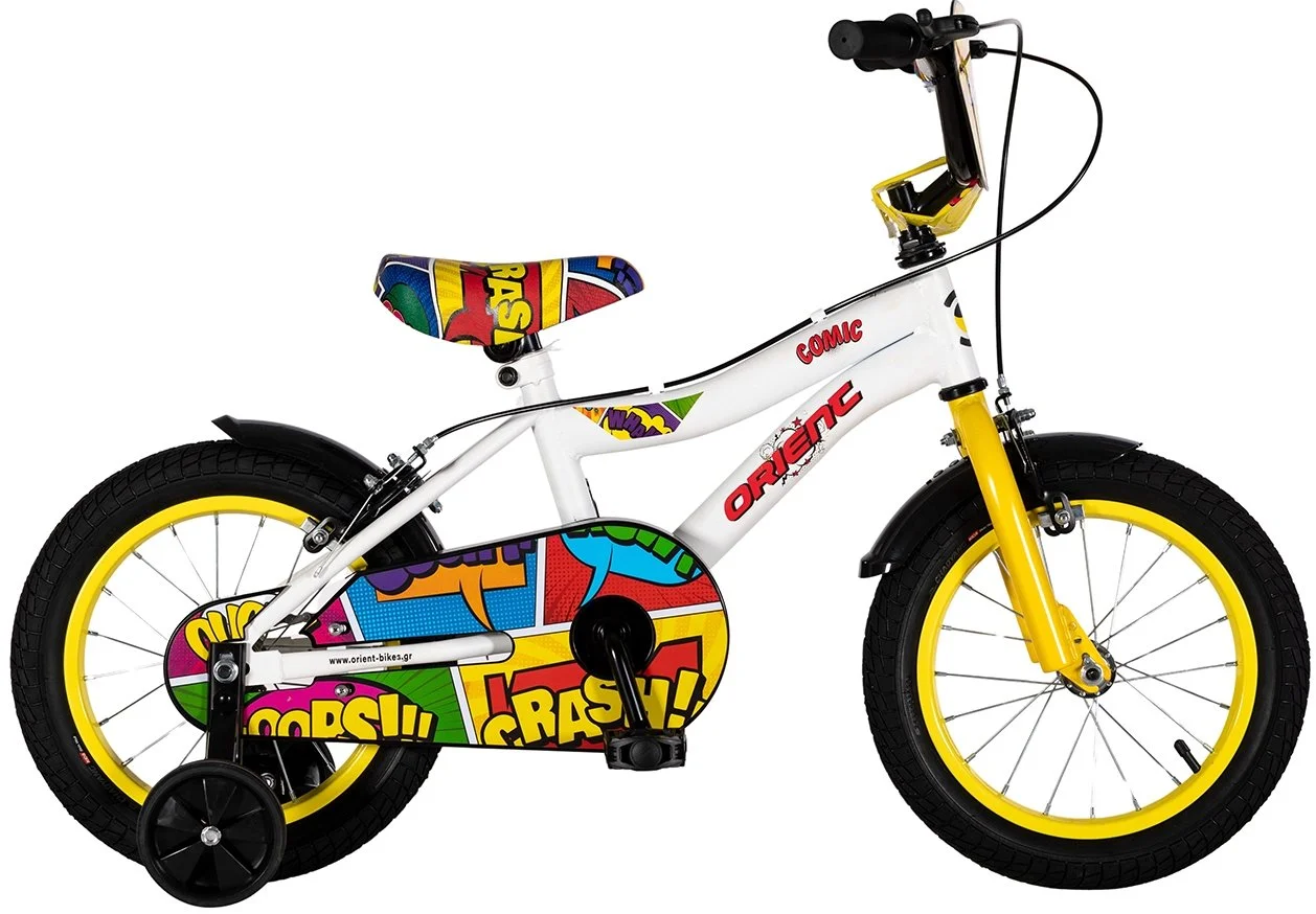 Φωτογραφία προϊόντος: ORIENT BIKES ORIENT ACTION 14 COMIC ΠΑΙΔΙΚΟ ΠΟΔΗΛΑΤΟ 14" ΛΕΥΚΟ-ΚΙΤΡΙΝΟ