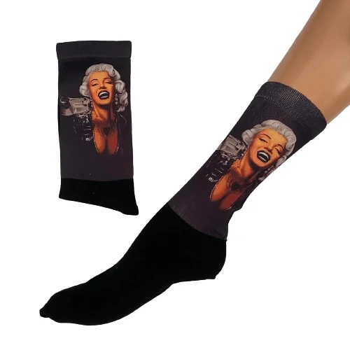 Φωτογραφία προϊόντος: Κάλτσες με print Marilyn Monroe μαύρες