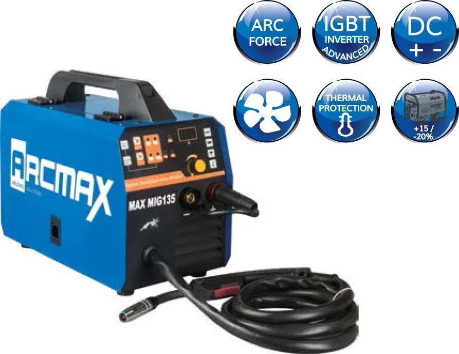 Φωτογραφία προϊόντος: Hλεκτροσυγκόλληση Inverter 135A – 220V ARCMAX MAX MIG135