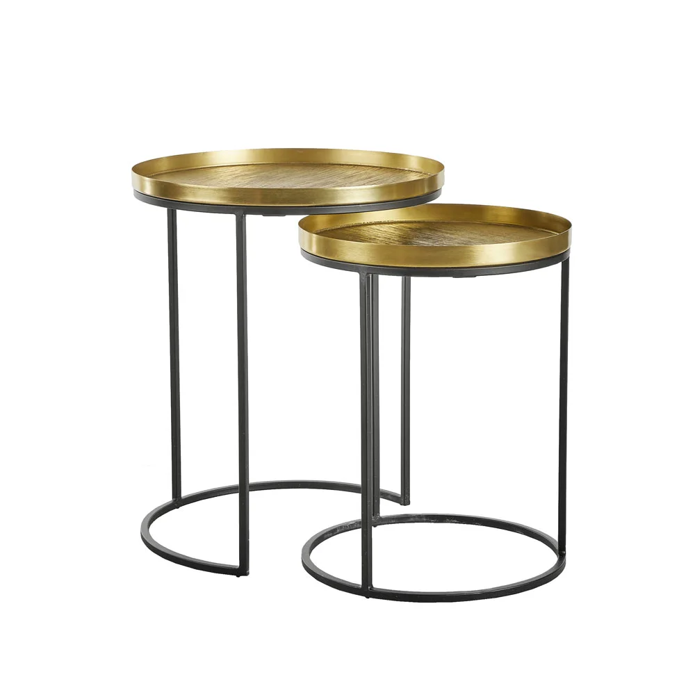 Φωτογραφία προϊόντος: TOTALE SIDE TABLE SET 2ΤΕΜ BRASS ANTIQUE ΜΑΥΡΟ 49x49x56cm