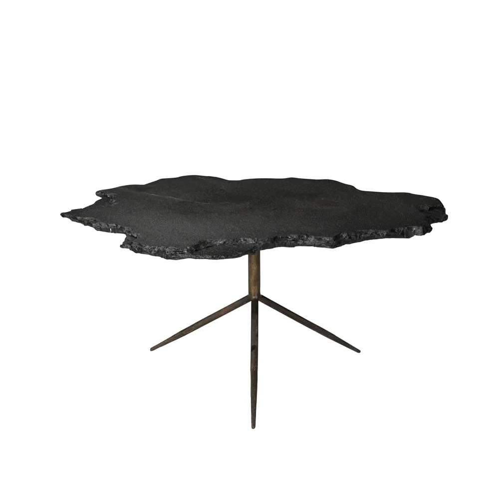 Φωτογραφία προϊόντος: PIEDRA COFFEE TABLE ΓΚΡΙ ΣΚΟΥΡΟ BRASS ANTIQUE 94x82x45cm