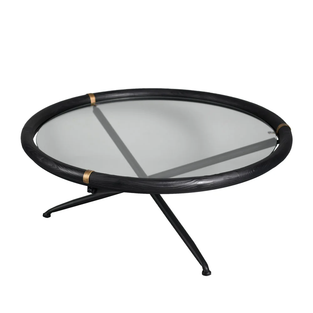 Φωτογραφία προϊόντος: COLOMBO COFFEE TABLE ΜΑΥΡΟ ΧΡΥΣΟ 100x100x40cm