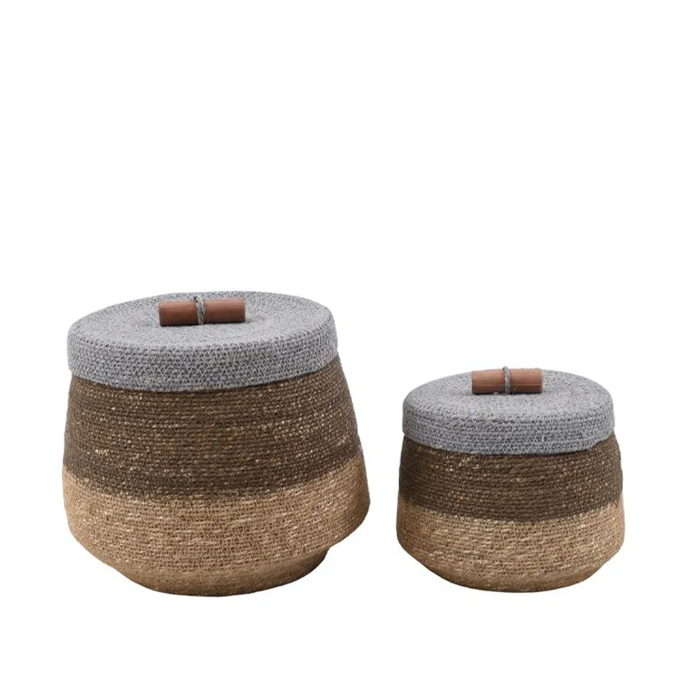 Φωτογραφία προϊόντος: RAFF ΚΑΛΑΘΙ SET 2ΤΜΧ 30x30x26cm SEAGRASS ΦΥΣΙΚΟ ΚΑΦΕ ΓΚΡΙ