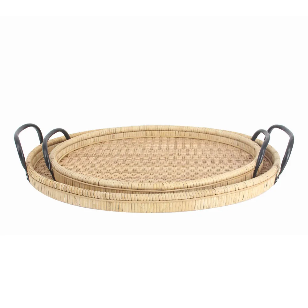 Φωτογραφία προϊόντος: KAMIRA ΔΙΣΚΟΣ 62x39x10cm RATTAN ΦΥΣΙΚΟ ΜΑΥΡΟ PLYWOOD
