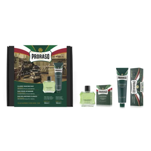 Φωτογραφία προϊόντος: Proraso Duo Pack Shaving Gift Set Refreshing, Shaving Cream Tube + Aftershave Lotion