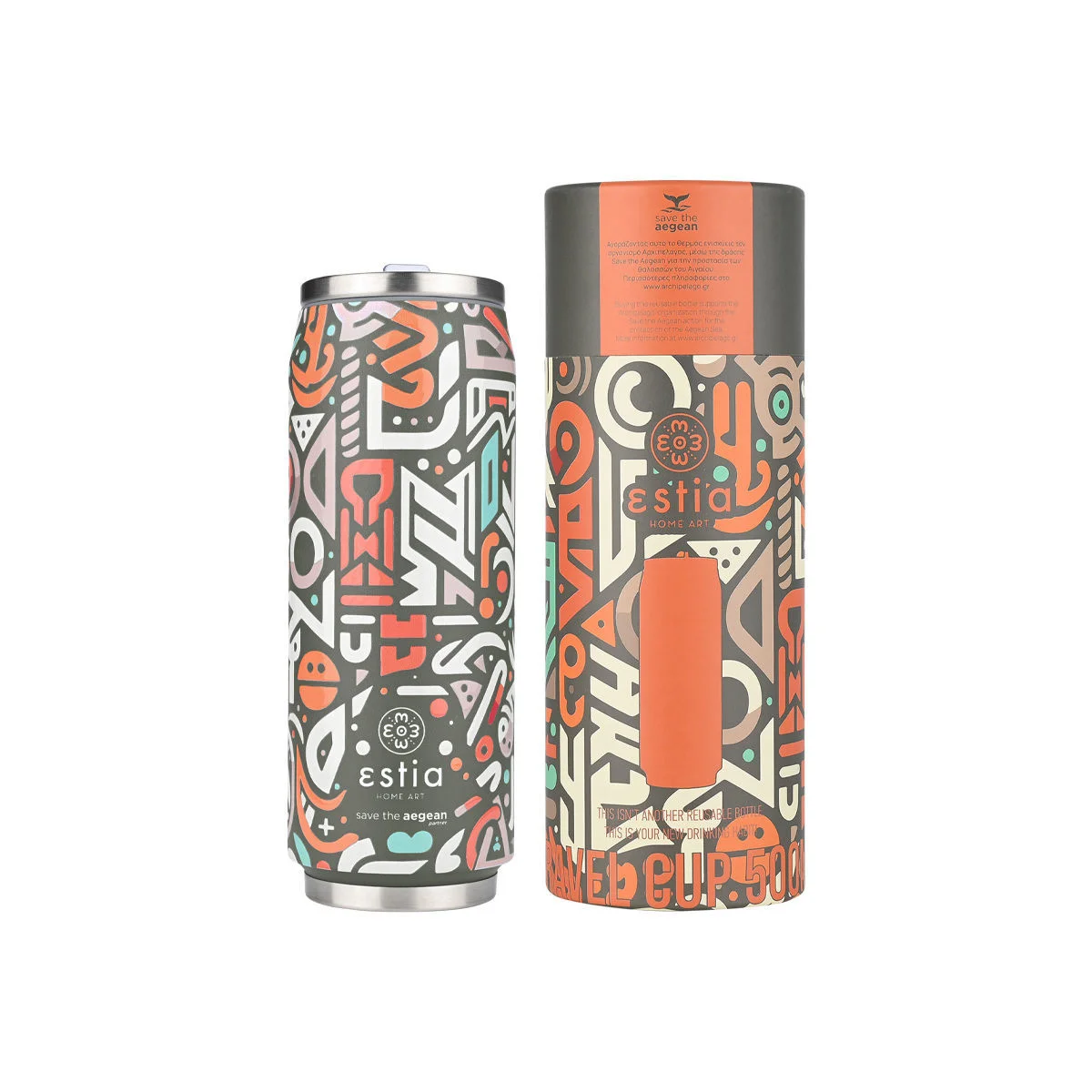 Φωτογραφία προϊόντος: ESTIA ΘΕΡΜΟΣ TRAVEL CUP SAVE THE AEGEAN 500ml GEOVIVID