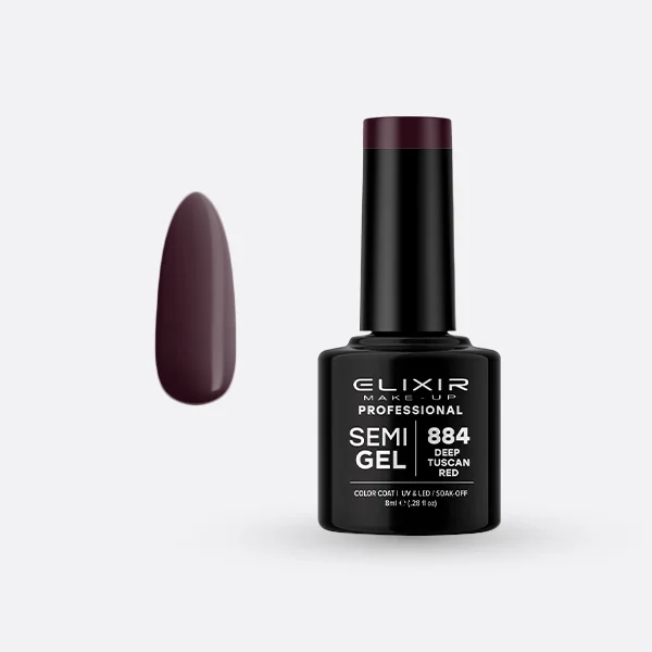 Φωτογραφία προϊόντος: Elixir Semi Gel (Ημιμόνιμο βερνίκι) - 884 (Deep Tuscan red) 8ml