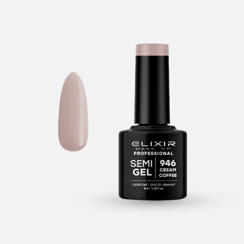 Φωτογραφία προϊόντος: Elixir Semi Gel Ημιμόνιμο Βερνίκι 8ml – #946 (CREAM COFFEE)