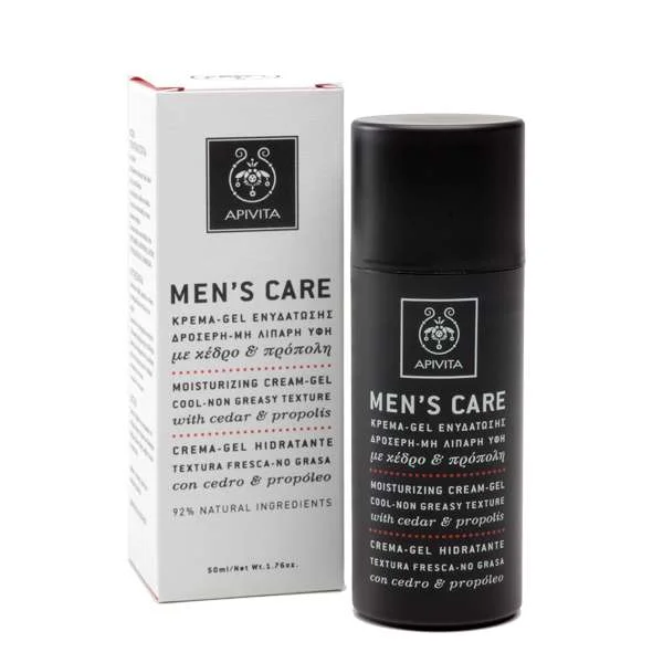 Φωτογραφία προϊόντος: Apivita Men s Care Κρέμα-Gel Ενυδάτωσης Δροσερή, Μη Λιπαρή Υφή με Κέδρο και Προπόλη, 50ml