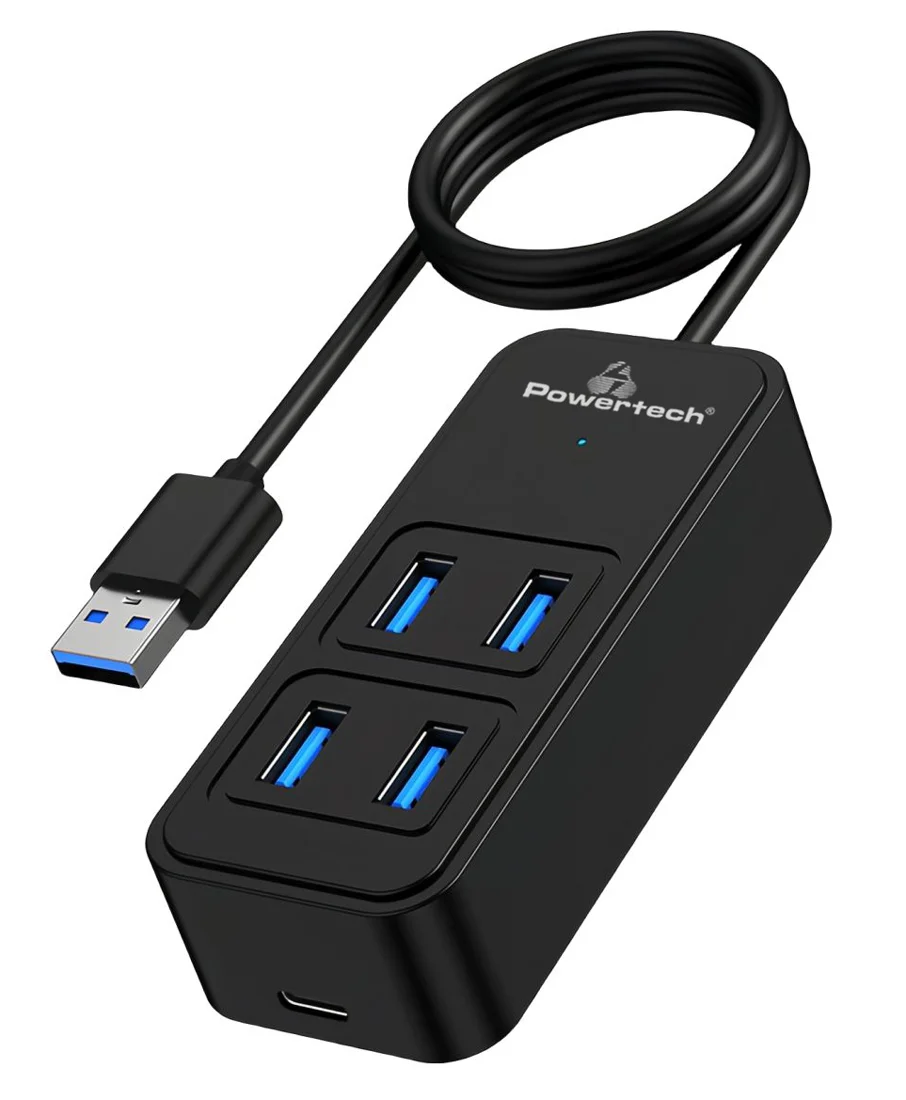 Φωτογραφία προϊόντος: POWERTECH USB 3.2 hub PTR-0157, 4x θυρών, 5Gbps, USB σύνδεση, 1m, μαύρο