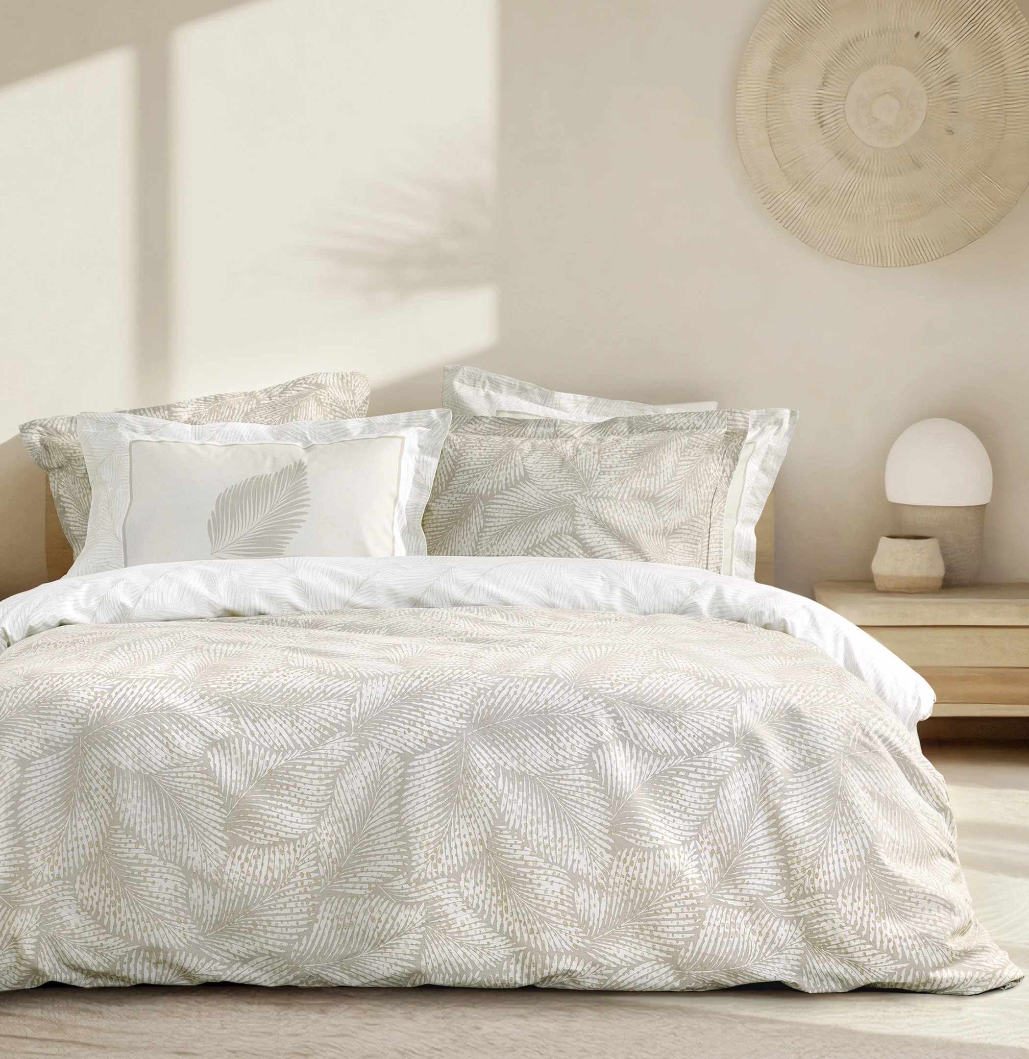 Φωτογραφία προϊόντος: Σετ Σεντόνια 270x280 King Size Nima Coconut Beige-White 100% βαμβακερόΧωρίς Λάστιχο