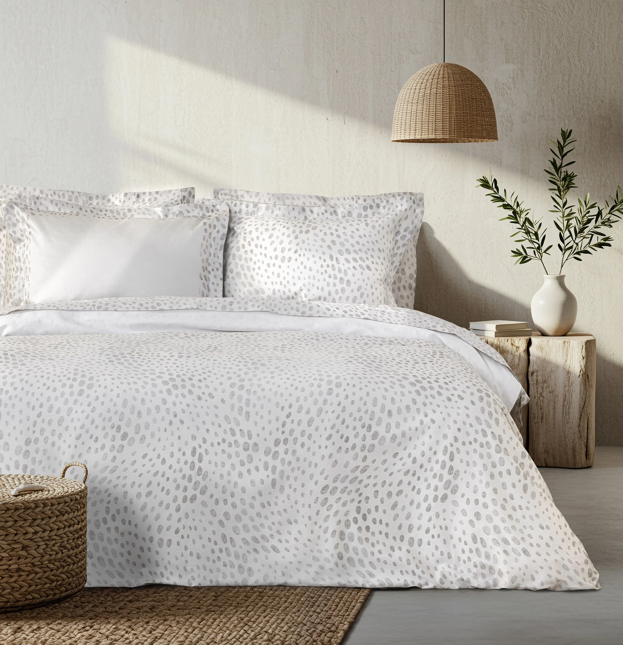 Φωτογραφία προϊόντος: Σετ Σεντόνια 180x200+32 King Size Nima Africa Gray-White Με Λάστιχο100% Βαμβακοσατέν