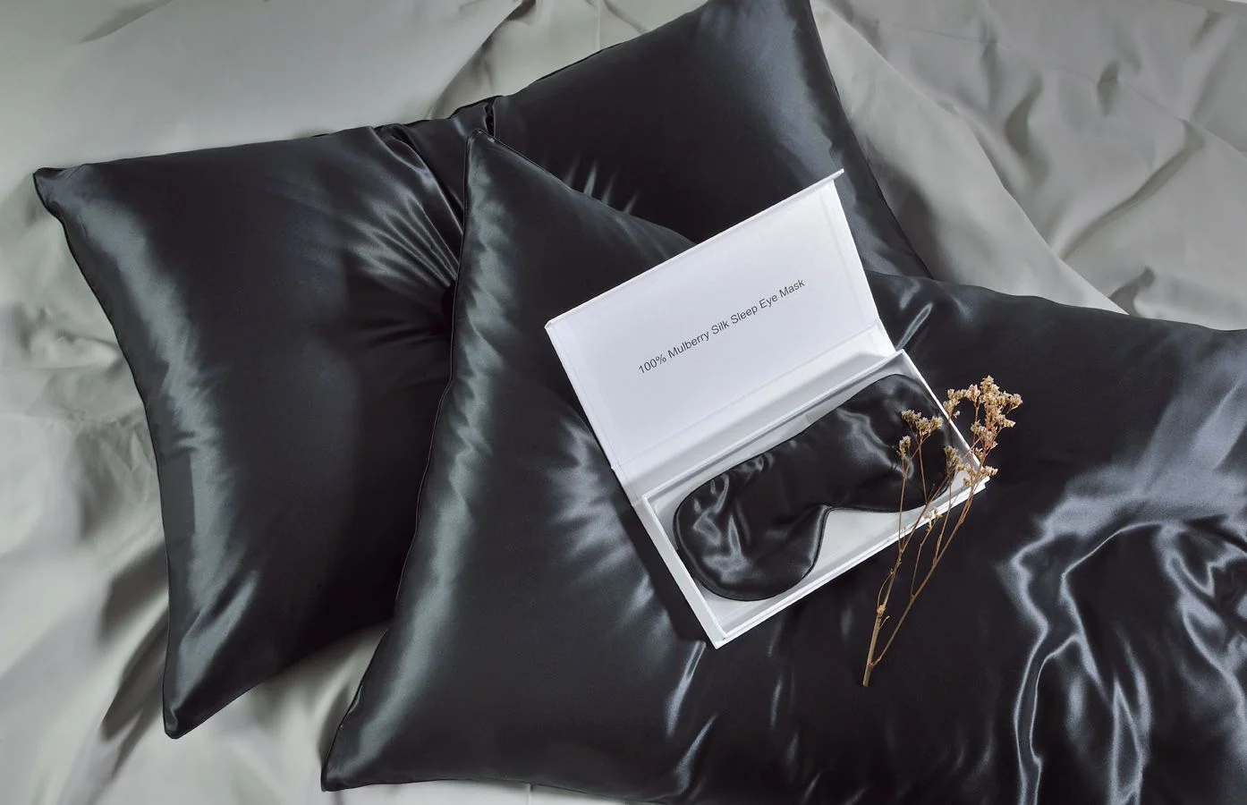 Φωτογραφία προϊόντος: Down Town 100% Mulberry Silk Μαξιλαροθήκη Black (1τμχ)